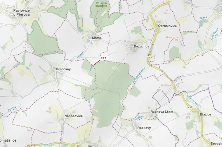 Dražba lesa, Hradčany-Kobeřice, 5963 m2