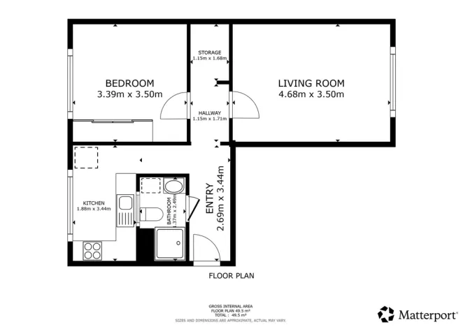 Pronájem bytu 2+1, Zlín - Malenovice, Husova, 50 m2
