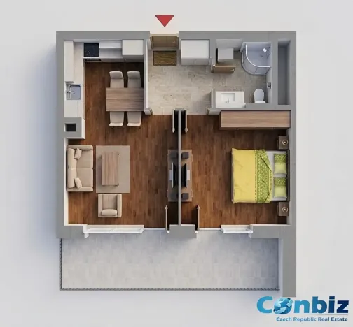 Pronájem bytu 2+kk, Praha - Modřany, Mezi vodami, 48 m2