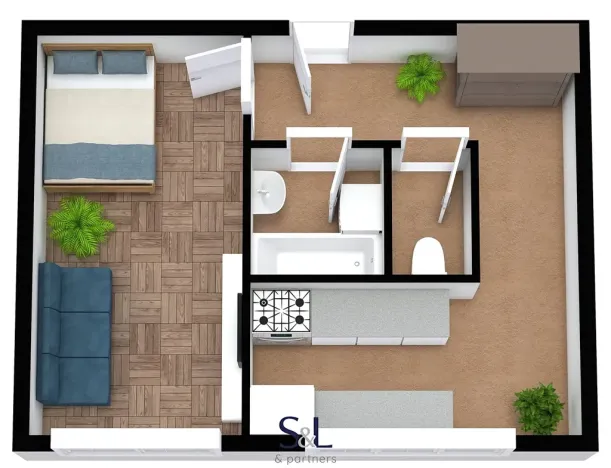 Pronájem bytu 1+1, Kladno, Vitry, 34 m2