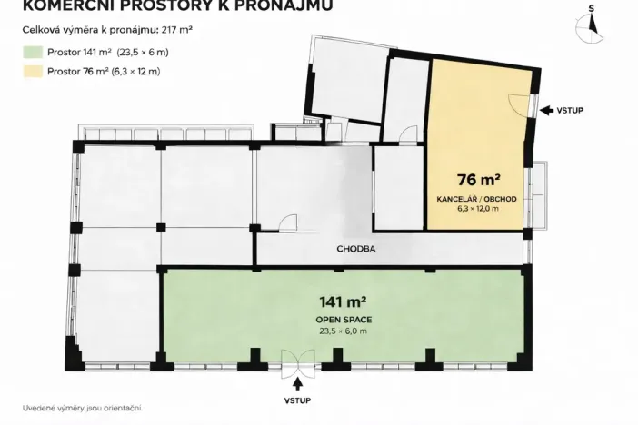 Pronájem obchodního prostoru, Třešť, Franze Kafky, 141 m2
