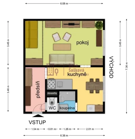 Pronájem bytu 1+1, Jindřichův Hradec - Jindřichův Hradec III, sídliště Vajgar, 40 m2