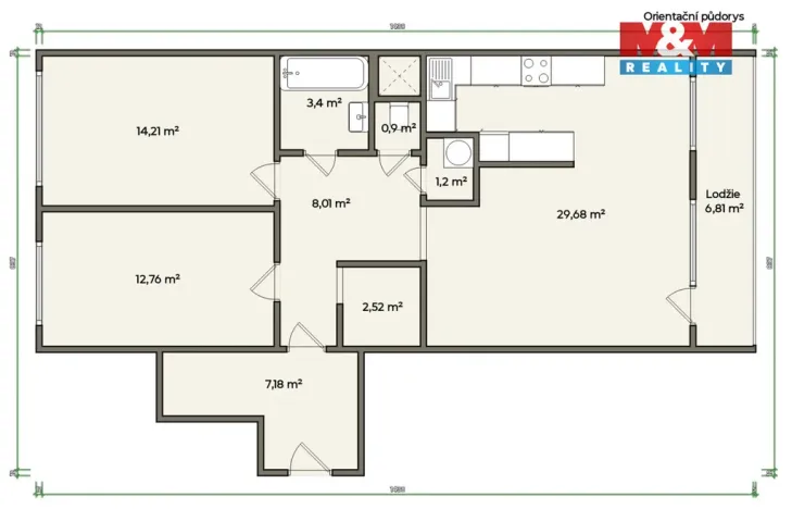 Prodej bytu 3+kk, Praha - Modřany, Daškova, 79 m2