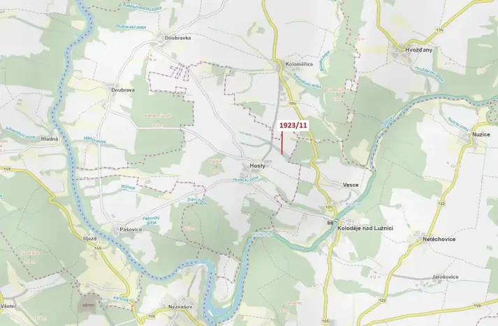 Dražba lesa, Hosty, 323 m2