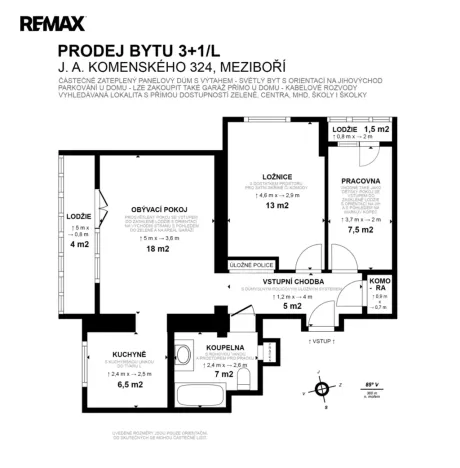 Prodej bytu 3+1, Meziboří, J. A. Komenského, 67 m2