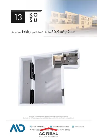 Prodej bytu 1+kk, Brno, Košuličova, 31 m2