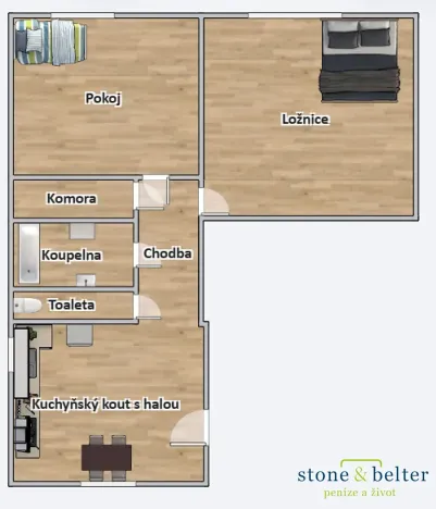 Prodej bytu 2+1, Praha - Vinohrady, Uruguayská, 61 m2