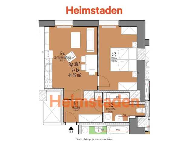Pronájem bytu 2+kk, Havířov - Město, Jana Švermy, 41 m2