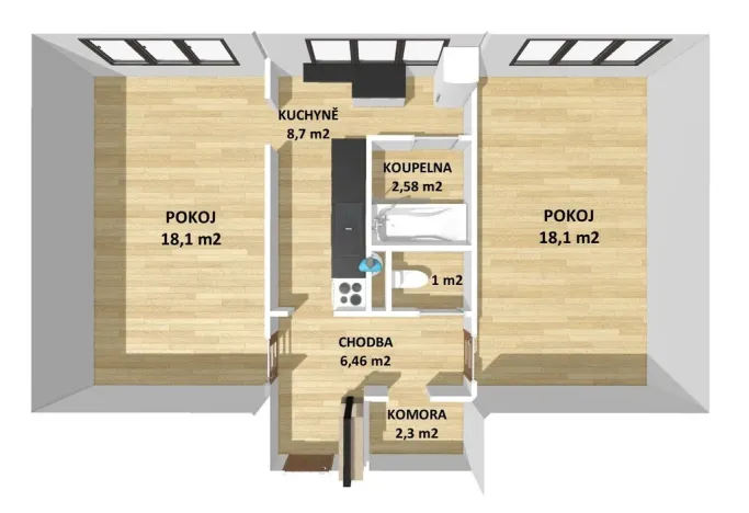Prodej bytu 2+1, Dobřany, Sokolovská, 57 m2