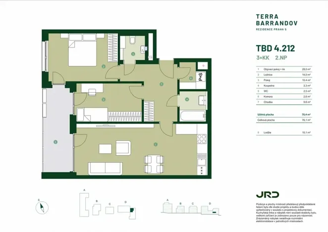 Prodej bytu 3+kk, Praha - Hlubočepy, Silurská, 76 m2