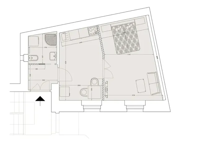 Pronájem bytu 2+kk, Praha - Nové Město, Lípová, 34 m2