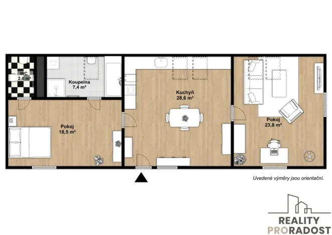 Pronájem bytu 2+1, Třebotov, Hlavní, 80 m2
