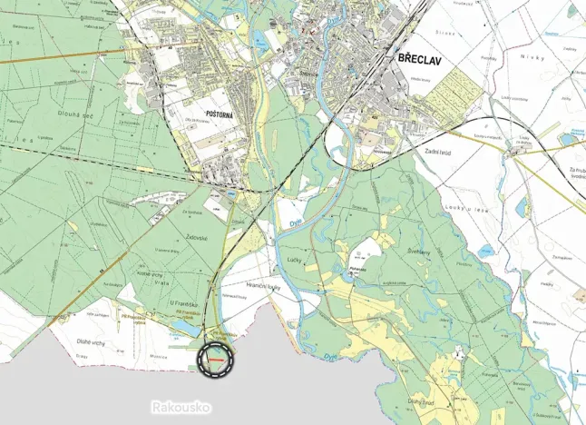 Prodej lesa, Břeclav, 1050 m2