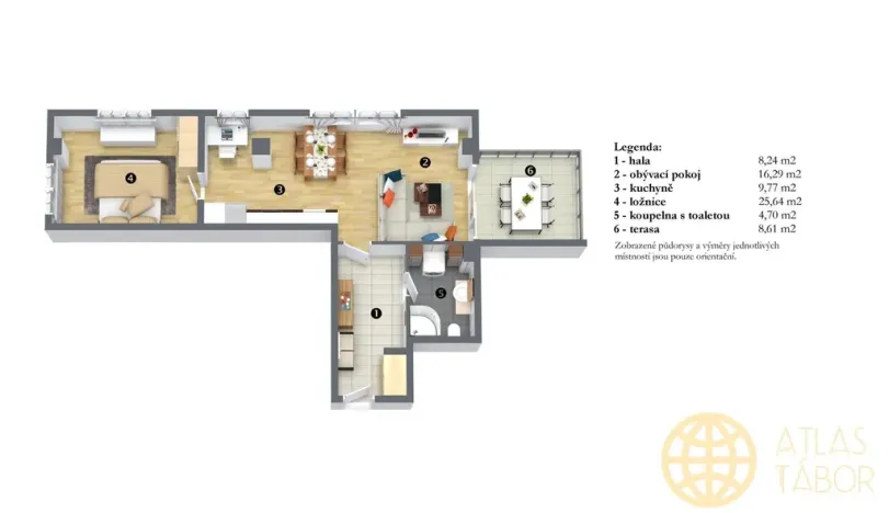 Prodej bytu 2+kk, Tábor, Kpt. Jaroše, 62 m2