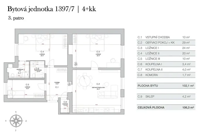 Prodej bytu 4+kk, Praha - Nové Město, Olivova, 106 m2