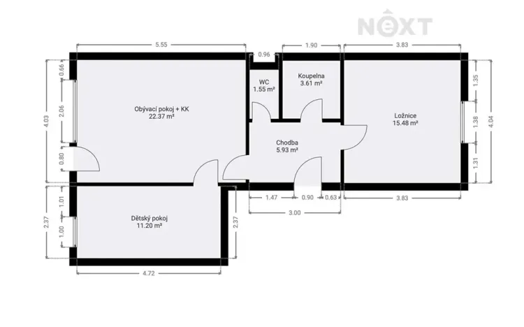 Prodej bytu 3+kk, Květnice, Ibišková, 60 m2