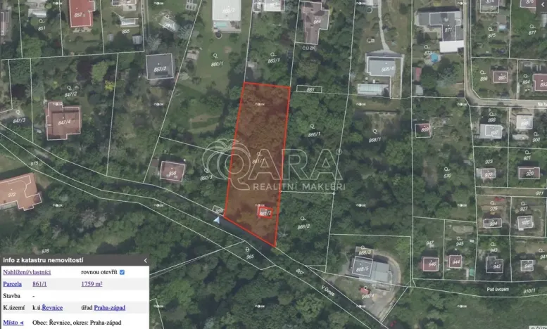 Prodej pozemku pro bydlení, Řevnice, V Úvoze, 1784 m2