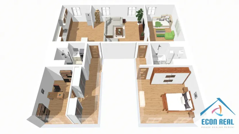 Pronájem bytu 4+kk, Praha - Libeň, Na rozcestí, 128 m2