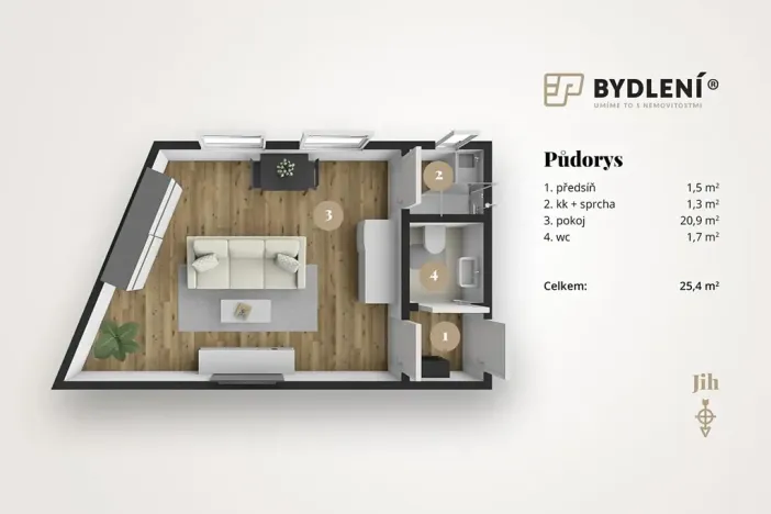 Prodej bytu 1+kk, Ústí nad Labem, Elišky Krásnohorské, 25 m2