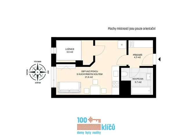 Prodej bytu 1+1, Praha - Modřany, Vorařská, 37 m2