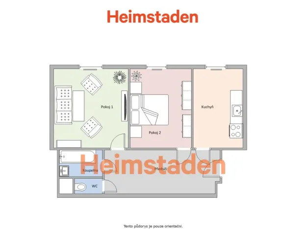 Pronájem bytu 2+1, Ostrava - Poruba, Alšova, 57 m2