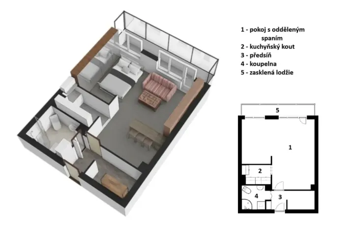 Prodej bytu 1+kk, Vrchlabí, Horská, 38 m2