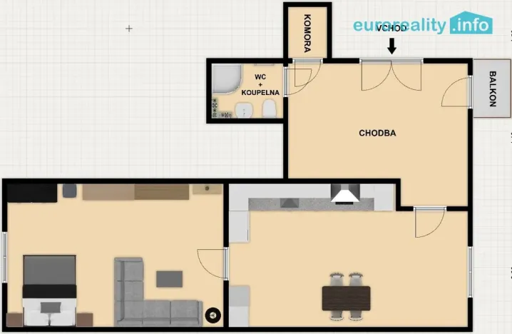 Pronájem bytu 2+kk, Plzeň, Dobrovského, 49 m2