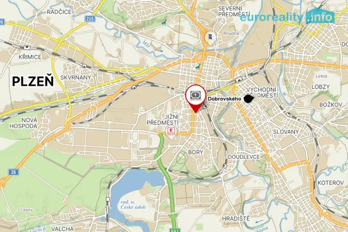 Pronájem bytu 2+kk, Plzeň, Dobrovského, 49 m2