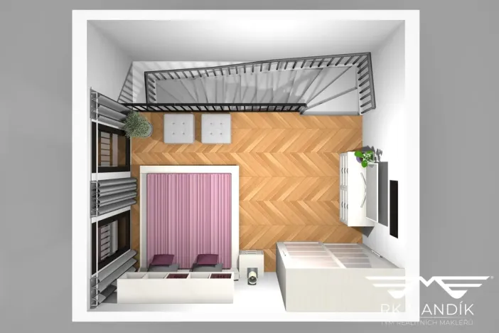 Pronájem bytu 2+kk, Praha - Karlín, Pernerova, 42 m2