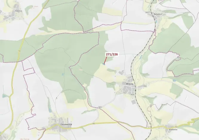 Dražba lesa, Milavče, 1643 m2