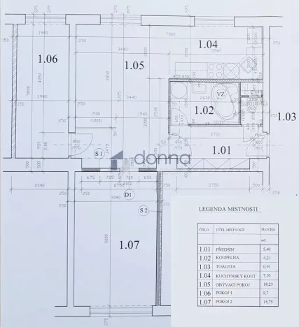 Pronájem bytu 3+kk, Praha, Konšelská, 62 m2