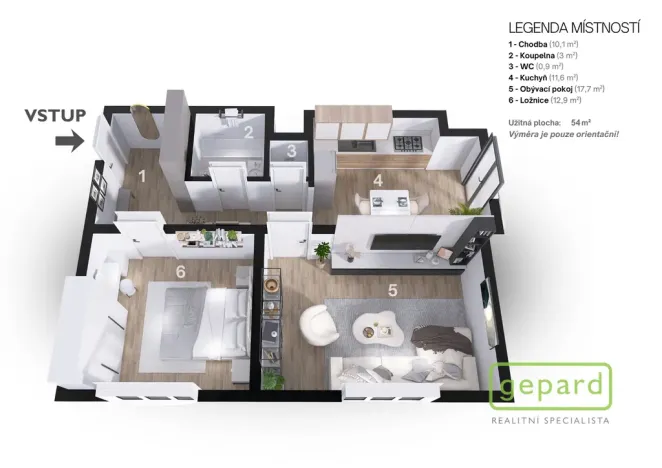 Prodej bytu 2+1, Ostrov, S. K. Neumanna, 54 m2