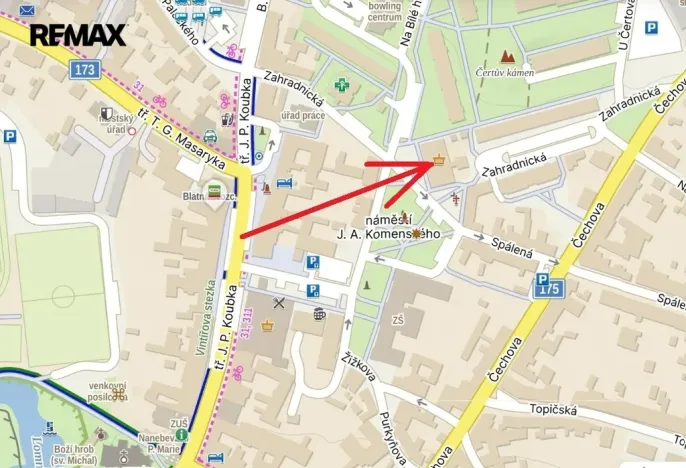 Pronájem obchodního prostoru, Blatná, náměstí J. A. Komenského, 180 m2