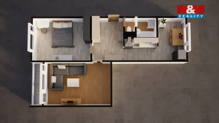 Prodej bytu 2+1, Bílina, Sídliště Za Chlumem, 60 m2