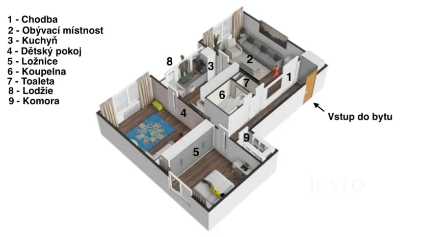 Prodej bytu 3+1, Ústí nad Labem - Střekov, Kamenná, 65 m2