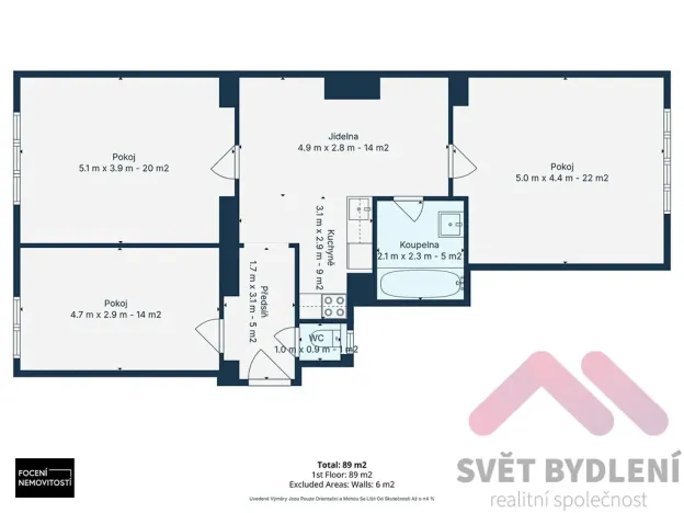 Pronájem bytu 3+1, Praha - Nusle, Na Pankráci, 89 m2