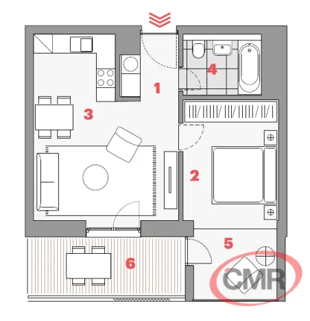 Pronájem bytu 2+kk, Praha, Mezi vodami, 62 m2