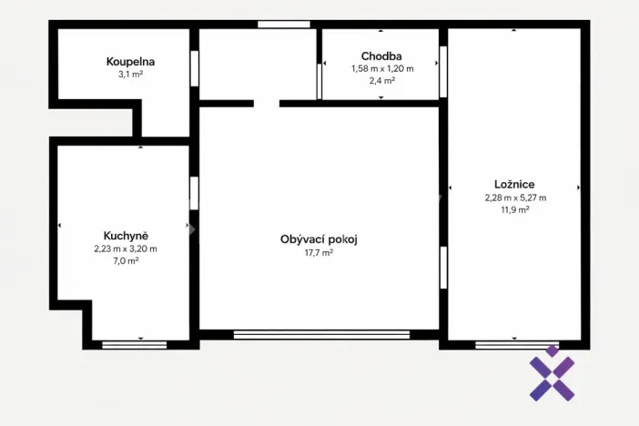 Pronájem bytu 2+1, Břeclav, Na Valtické, 44 m2