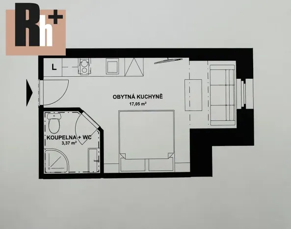 Prodej bytu 1+kk, Horní Lhota, 20 m2
