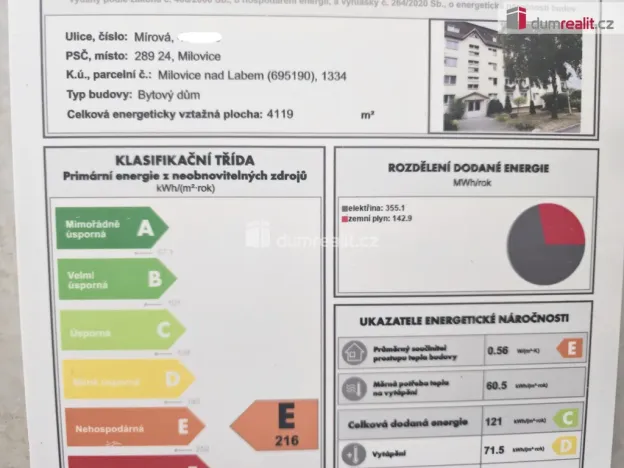 Prodej bytu 2+1, Milovice, Mírová, 42 m2