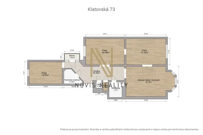 Pronájem bytu 3+1, Plzeň, Klatovská třída, 116 m2