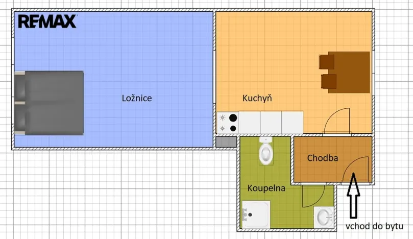Pronájem bytu 1+1, Hradec Králové - Nový Hradec Králové, Brněnská, 44 m2