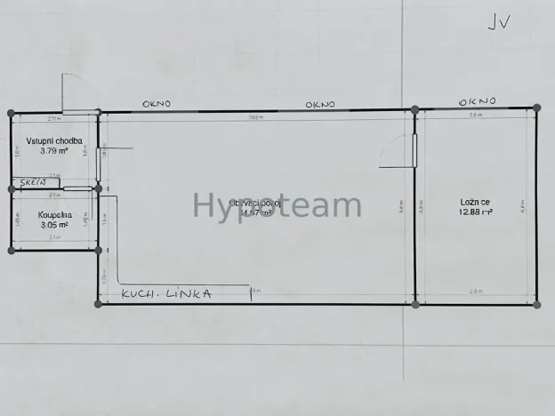 Pronájem bytu 2+kk, Ústí nad Labem - Klíše, Masarykova, 55 m2