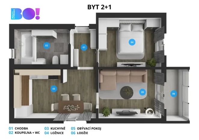 Prodej bytu 2+1, Havířov, Lidická, 57 m2