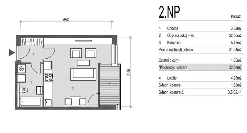 Pronájem bytu 1+kk, Praha, U průhonu, 32 m2