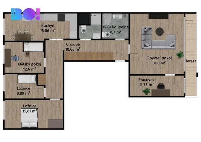 Prodej bytu 4+1, Praha - Libeň, 123 m2