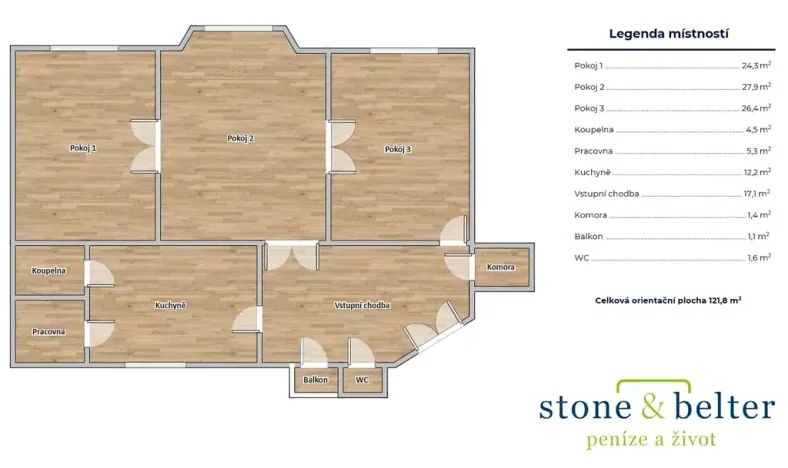 Prodej bytu 3+1, Praha - Bubeneč, Čs. armády, 123 m2