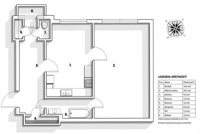 Prodej bytu 2+kk, Praha - Nusle, 5. května, 62 m2
