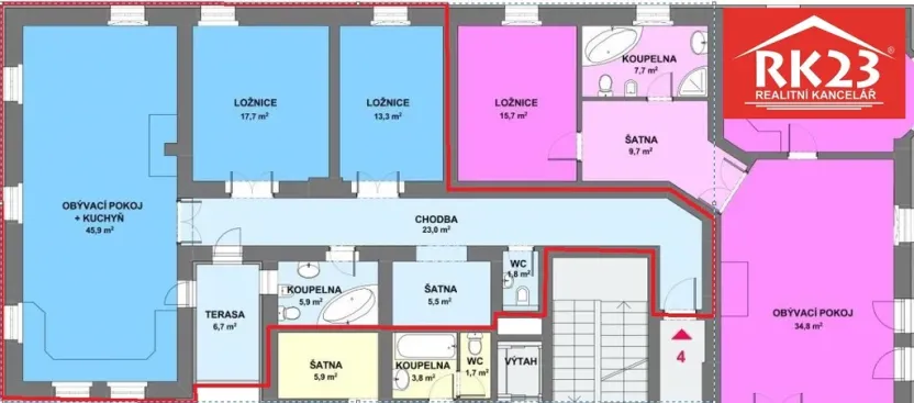 Prodej bytu 3+kk, Mariánské Lázně, Lesní, 113 m2