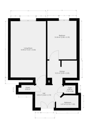 Pronájem bytu 2+kk, Praha - Libeň, Pod Kotlaskou, 48 m2